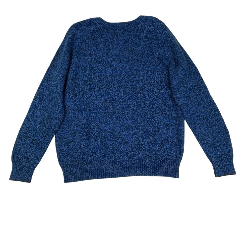 American Eagle Classic Fit Blue Black Marled Wool Blend Crewneck Sweater Men's M